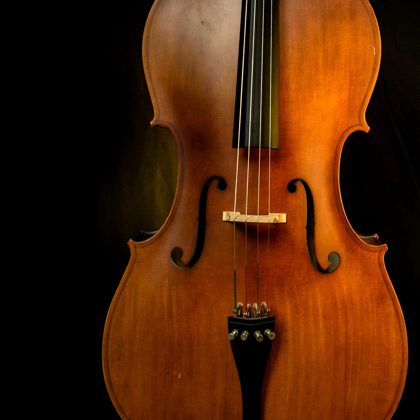 A cello against a dark background